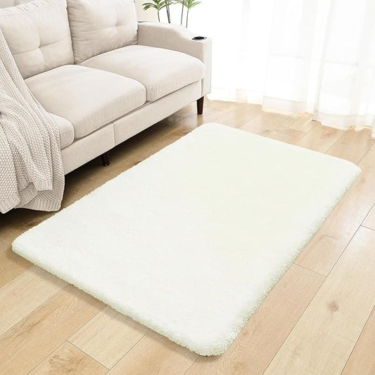 Cream Bathroom Rugs 40"x60" – Oversized Plush Non-Slip Microfiber Bath Mat, Absorbent & Washable – Ideal for Large Bathrooms or Living Rooms