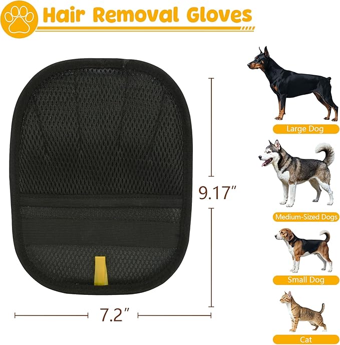 2025 Upgraded Pet Hair Remover Cat&Dog Grooming Tool Electrostatic Gloves Reusable Static-Powered Effortlessly Remove Fur from for laundry Clothes Furniture decor Car Seat Sofa Pet cooling mat bed (1)