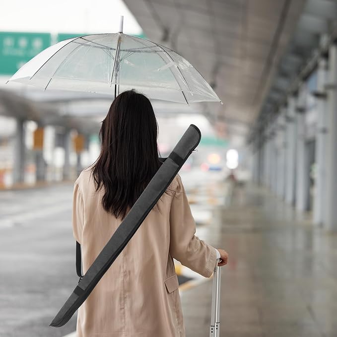 35" Umbrella Bag, Wet Umbrellas Bags with Shoulder Strap Waterproof Anti Dust Reversible Umbrella Cover Carry Case for Storage Travel Home Car - Dark Grey