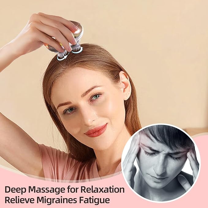 cotsoco Electric Pet Cat Massager for Cats and Dogs Care with 8 Massage Heads, Handheld Cordless Head Scratcher Scalp Massager for Hair Growth, Deep Clean and Stress Relax, Gifts for Women, Men,Pets