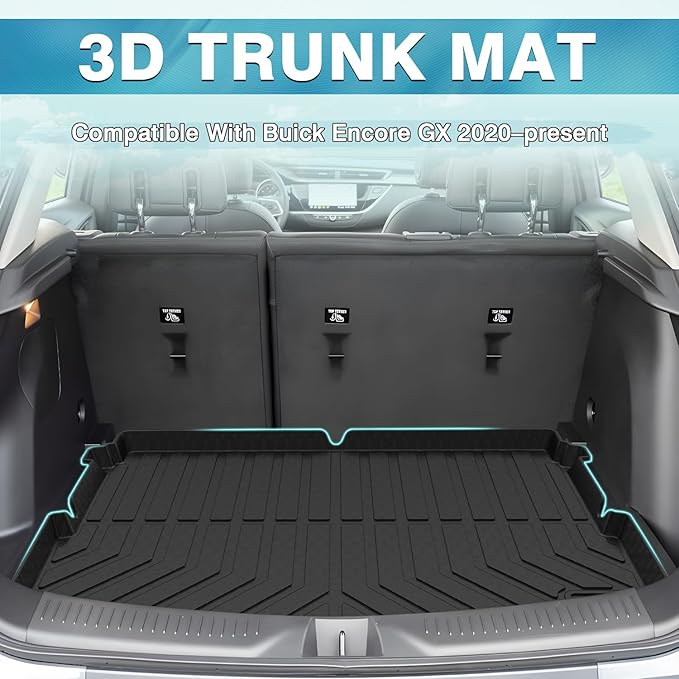 Mixsuper Custom Fit Cargo Liner for Buick Encore GX 2020-2024 2025 (Only Fits Models W/Cargo in Lower Position) All Weather Rear Trunk Liner Cargo Mat Black