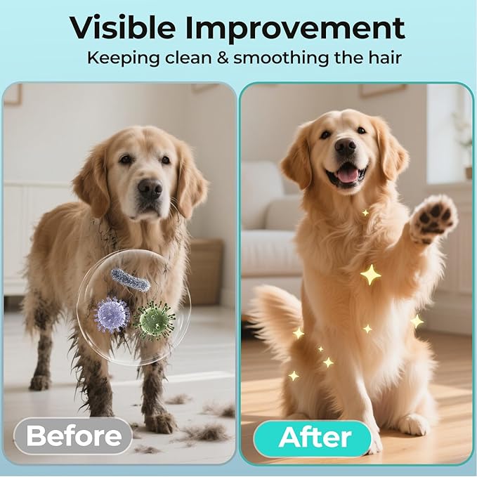 Pet Glove Wipes for Dogs and Cats - Dog Washing Gloves, Cat Bathing Wipes, Individually Wrapped, Moisture-Rich Thickened, Cleaning & Deodorizing, Hypoallergenic, Rinse Free for Grooming and Travel