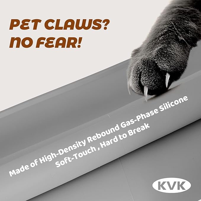 Dog Food Mat, 39.4×29.5in Extra Large Silicone Pet Feeding Mat - Waterproof, Non - Slip, Chew - Resistant for Food & Water, Protect Floors (Light Gray)