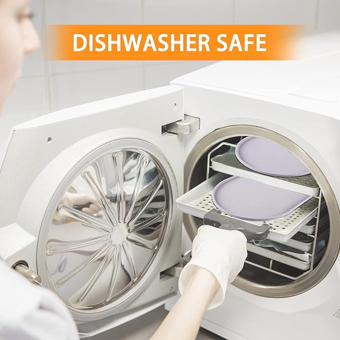 100% Waterproof 0.5" Raised Edge BPA Free Silicone Dog Food Mat, Pet Cat Feeding Mats Contain Spills Protects Floors, Placemats for Cats and Dogs Water Bowl Dishwasher.(Large/XL, Dove)