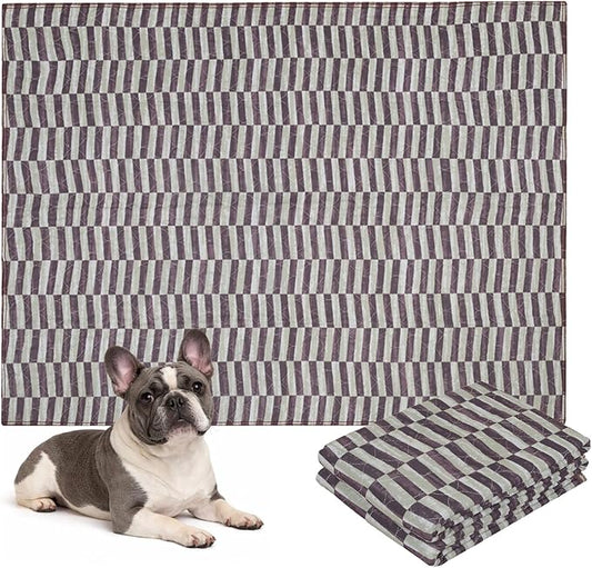 LOVEWAG Washable Dog Pee Pads, 36" x 48", Waterproof, Non-Slip, Super Absorbent, Reusable Machine-Washable, 2-Pack (Mahogany Weave)