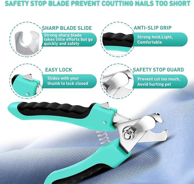5 PCS Self Cleaning Slicker Brush & Pet Grooming Rake & Bath Brush & Nail Clippers & Pet Comb for Dogs and Cats,Professional Deshedding Dematting Tool for Long and Short Haired Pets