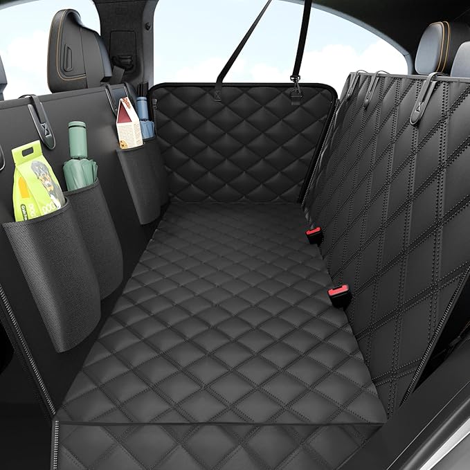 Dog Car Seat Cover for Back Seat,100% Waterproof Scratch Proof Nonslip Seat Cover,600D Heavy Duty Scratch Soft Dog Hammock for Car for Cars Trucks and SUVs