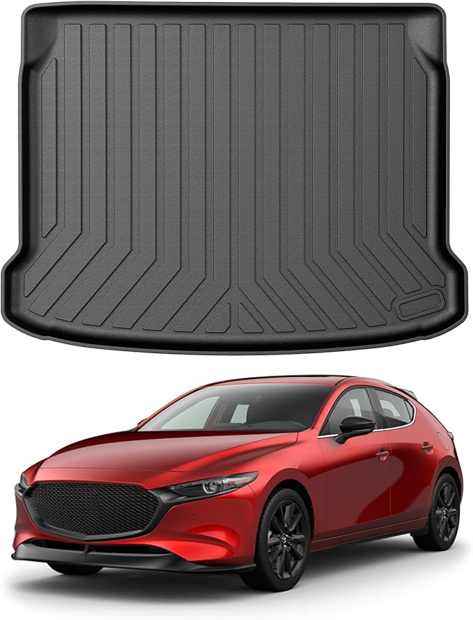 Mixsuper Custom Fit Cargo Liner for 2019-2023 Mazda 3 Hatchback Trunk Liner All Weather Rear Cargo Trunk Mat (Does Not Fit Sedan Models) Black