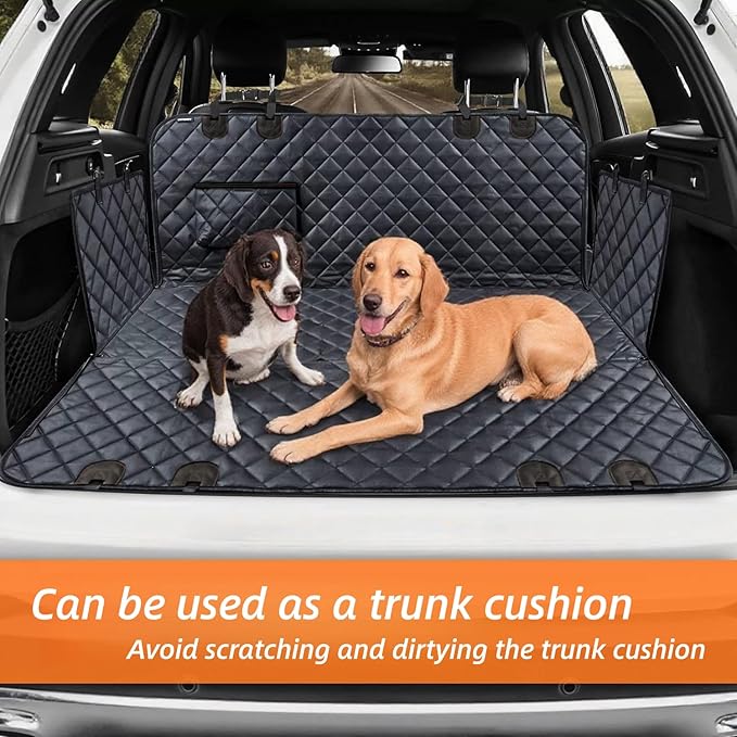 Dog Car Seat Cover for Back Seat,Heavy Duty Dog Hammock for Car with Side Flap,100% Waterproof Pet Backseat Cover, Anti-Scratch Nonslip Pet Seat Protector for Cars Trucks and SUV (Black)