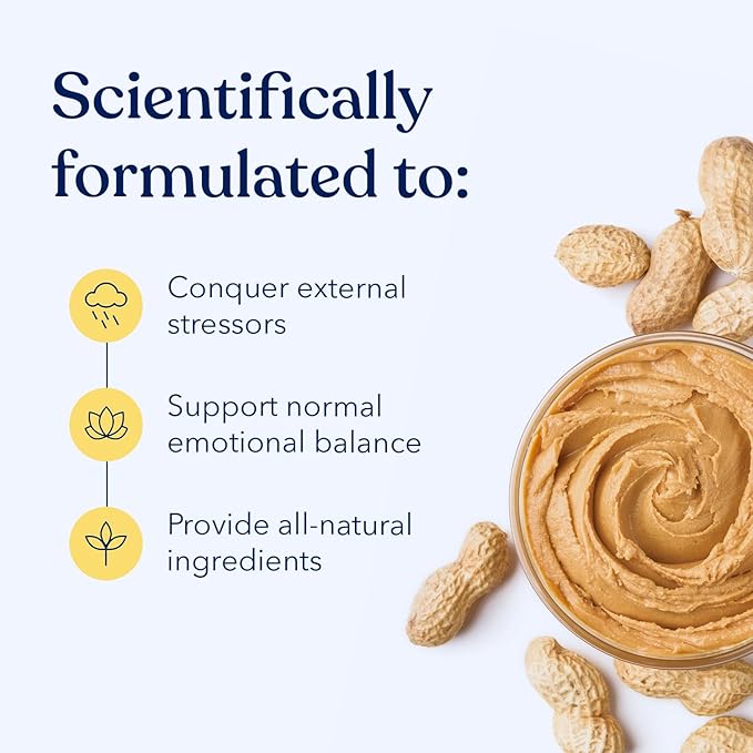 Honest Paws Calming Peanut Butter for Dogs – Dog Supplement with Ashwagandha, Valerian Root & L-Tryptophan – Supports Relaxation & Balanced Behavior – Made in USA – 12 oz