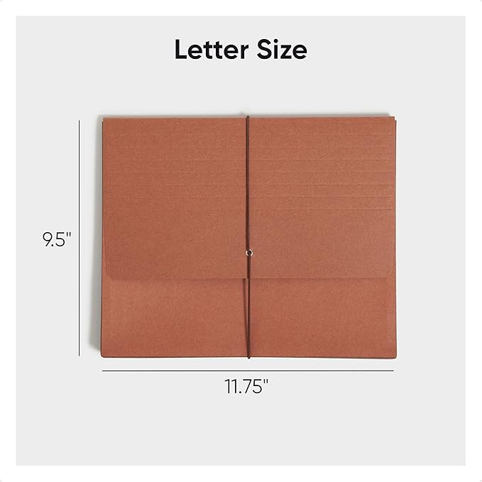 Smead Redrope Expanding File Wallet, Expanding File Organizer, Accordion Folder for Documents, Flap/Cord Closure, 3-1/2" Expansion, Tear-Resistant, Letter Size, 10 per Box (71105)