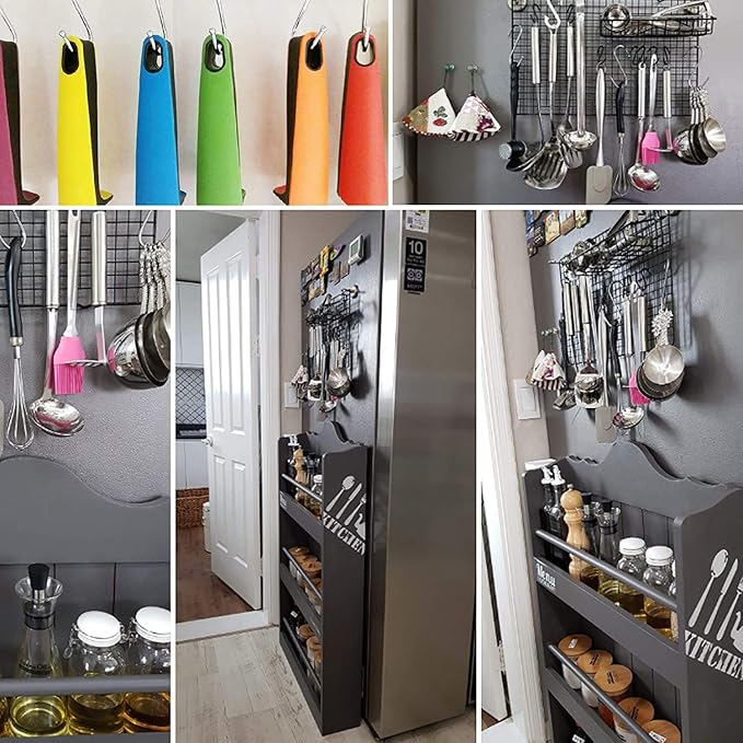 16 Pack 4.7 Inches Extra Large S Shape Hooks– Heavy Duty Multi-Purpose Hangers for Kitchen Utensils, Plants, Bird Cages, Curtains, Towels, Clothes & More (Silver)