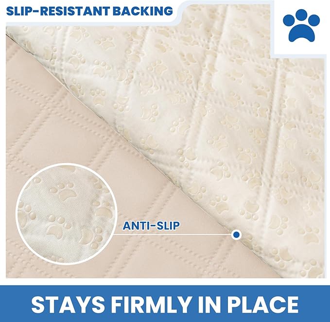 CYCMACO Waterproof Dog Bed Cover Pet Blanket, Soft Couch Cover for Dogs Washable, Non-Slip Dog Blanket Protect Furniture Couch Sofa Car for Puppy Large Dogs Cat (52x82 Inch, Beige)
