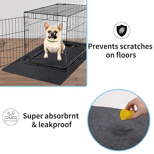 Kennel Pad Dog Crate Mat Liner, Absorbs Urine, Waterproof, Non-Slip, Washable Puppy Pee Pad for Kennel Training - Under Pet Cage to Protect Floors, Cut to Fit (30" x 38" 2 Pack-Equal to 60" x 38")