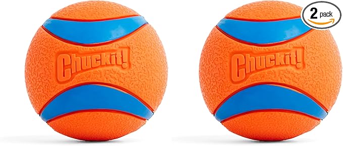 Chuckit! Ultra Ball Dog Toy - for Dogs 100+ lbs - Made from Durable Rubber - Super Bouncy - Floats in Water - 3.5-inch Diameter - Size XL (Pack of 2)