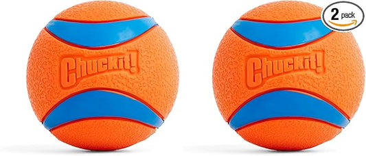 Chuckit! Ultra Ball Dog Toy - for Dogs 100+ lbs - Made from Durable Rubber - Super Bouncy - Floats in Water - 3.5-inch Diameter - Size XL (Pack of 2)
