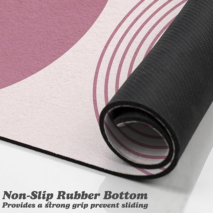 Dog Food Mats for Floors Waterproof, Cat Water Bowl Mats Pet Feeding Absorbent Mat Placemats for Food and Water Pink Bohemia 12 * 20 inch