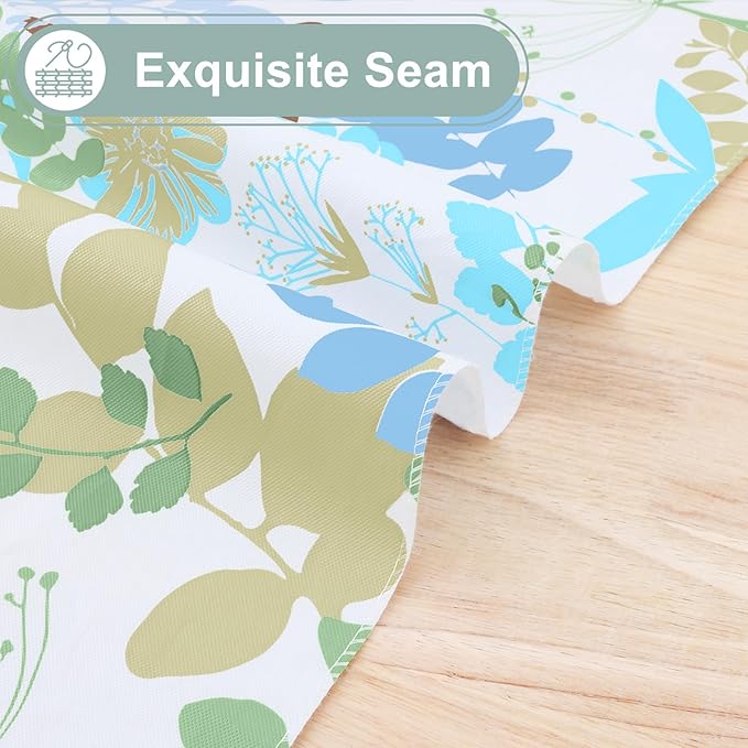 misaya Rectangle Waterproof Vinyl Table Cloth, Wipeable Tablecloth with Flannel Backing, Plastic Table Cover for Dinner, Picnic, Indoor and Outdoor (Leaves, 60" x 120")