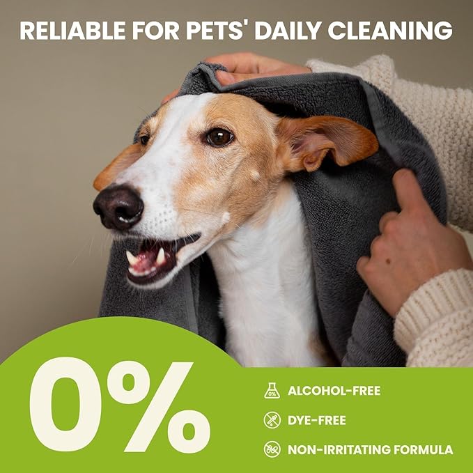 Ear Finger Wipes for Dogs & Cats, Thicker Dog Ear Cleaner Wipes, Natural Relief Cat Ear Cleaner Dog, Pet Health Supplies for Dog Small Animal Cat, Aloe Scent Deodorizing - 50 Count