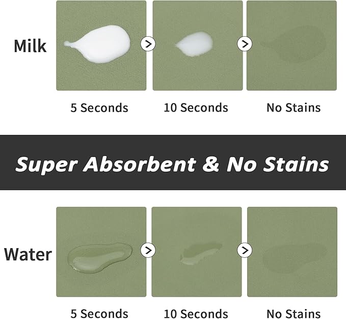 Dog Food Mat - Absorbent Cat Mat for Food and Water, No Stains Pet Feeding Bowl Mat, Easy to Clean Pet Placemats, Quick Dry Dog Water Dispenser Mat for Messy Drinkers | Green 16"x 24"