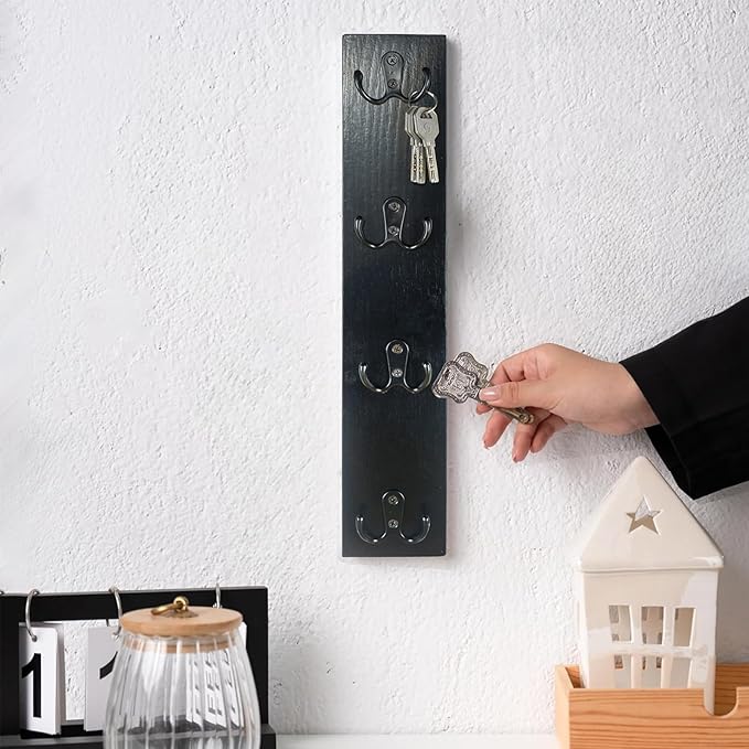 Yohsnor Vertical Key Holder Wall Mount - Stylish Home Decor for Entryway, Space-Saving Hook Rack & Organizer for Keys, Wallets, and More - Ideal for Small Spaces & Versatile Storage Solutions