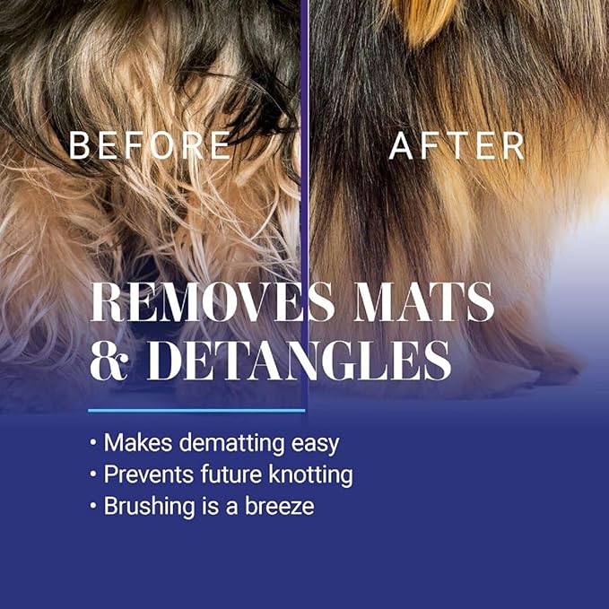 Chris Christensen Ice on Ice Detangler and Finishing Dog Spray, Groom Like a Professional, Ready to Use, Helps Brush/Comb Glide Through Coat, Conditions, No Residue, All Coat Types, Made in USA, 16 oz