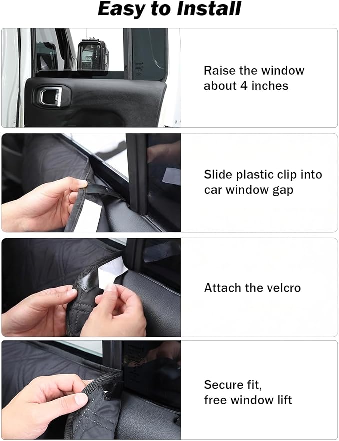 JOYTUTUS Dog Car Door Protector Compatible with Wrangler JL & Gladiator JT, Waterproof & Anti-Scratch Door Protector from Dog Scratching with Storage Pockets 2 Pack