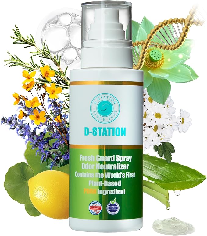 D-STATION PDRN Fresh Guard Spray Odor Neutralizer - Anti-Static, Deodorizing, Enhances Hydration, Itch Relief, Skin and Coat Nourishment, Low-Irritation, Suitable for Dogs and Cats. 6.76 Oz
