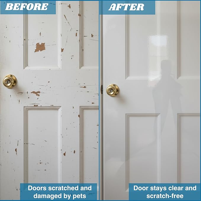 CLAWGUARD Plexiglass Universal Scratch Shield – 32x24 in. Clear Door Scratch Protector Dog & Cat – Wall, Door & Furniture Cat Scratch Protectors