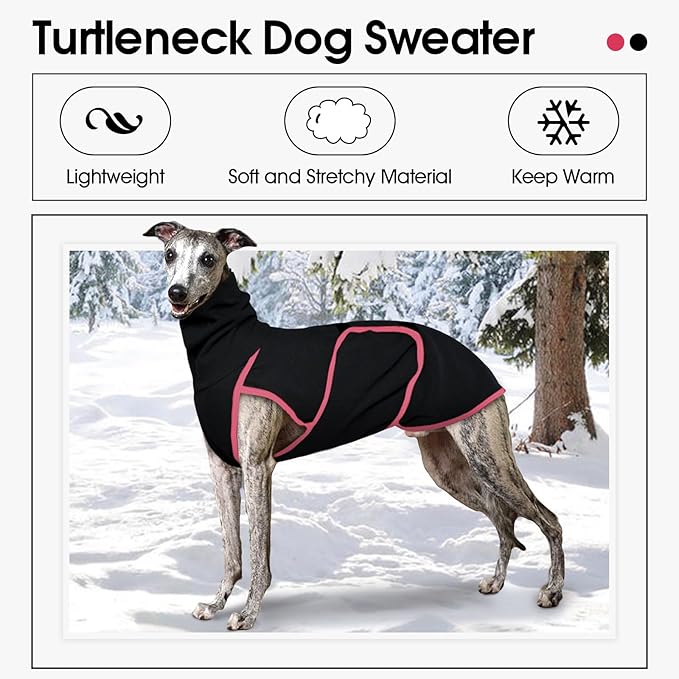 Dog Anxiety Jacket Calming Shirt, Anxiety Relief Calming Vest with Dog Ear Muffs, Noise Protection Dogs Winter Coat, Lightweight Stretchy Turtleneck T-Shirts
