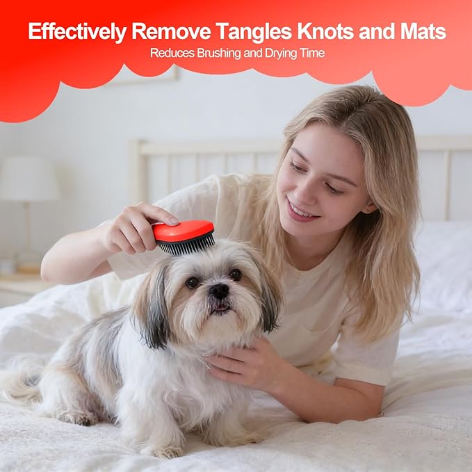 Small Dog Brush - Puppy Hair Brush- Grooming Tool for Teddy, Yorkies, Maltese, Shih Tzu, Chihuahua (Orange)
