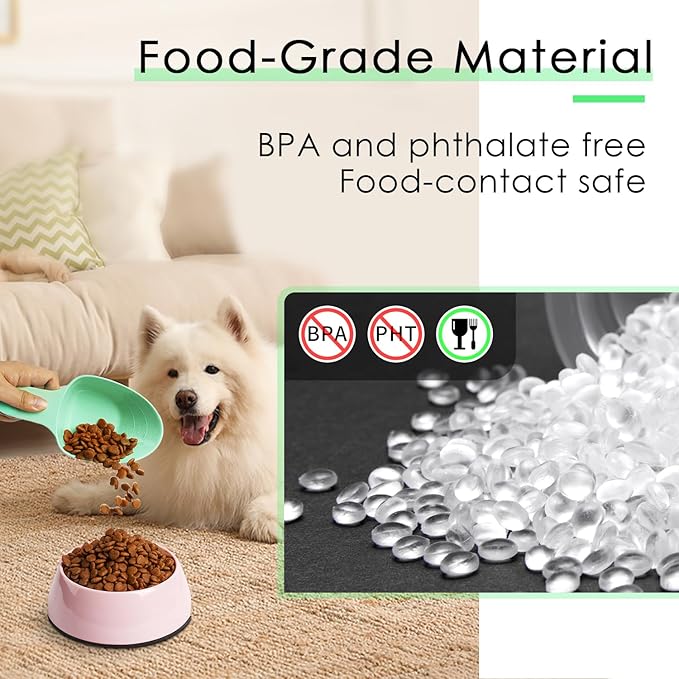 FURMYLOVE Dog Food Scoop-Melamine Pet Food Measuring Cup - 1 Cup 1/2 Cup 1/4 Cup Dog Cat Bird and Rabbit Food Feeding Scoop Dishwasher Safe -Green