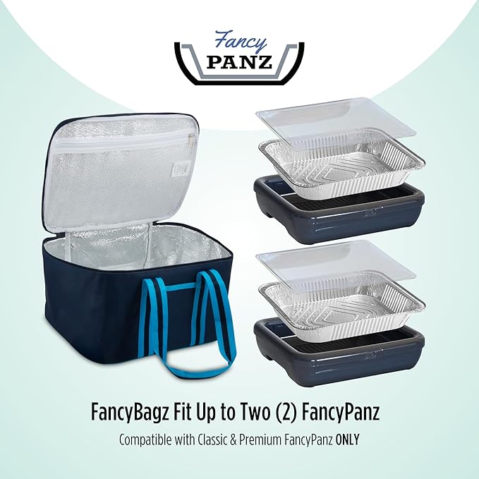 Fancy Panz - Red Insulated Casserole Carrier Bag - Insulated Thermal Bags for Hot & Cold Food Holds 2 Standard Size Fancy Panz - 2 Pockets - Food Container - Hosting Essentials