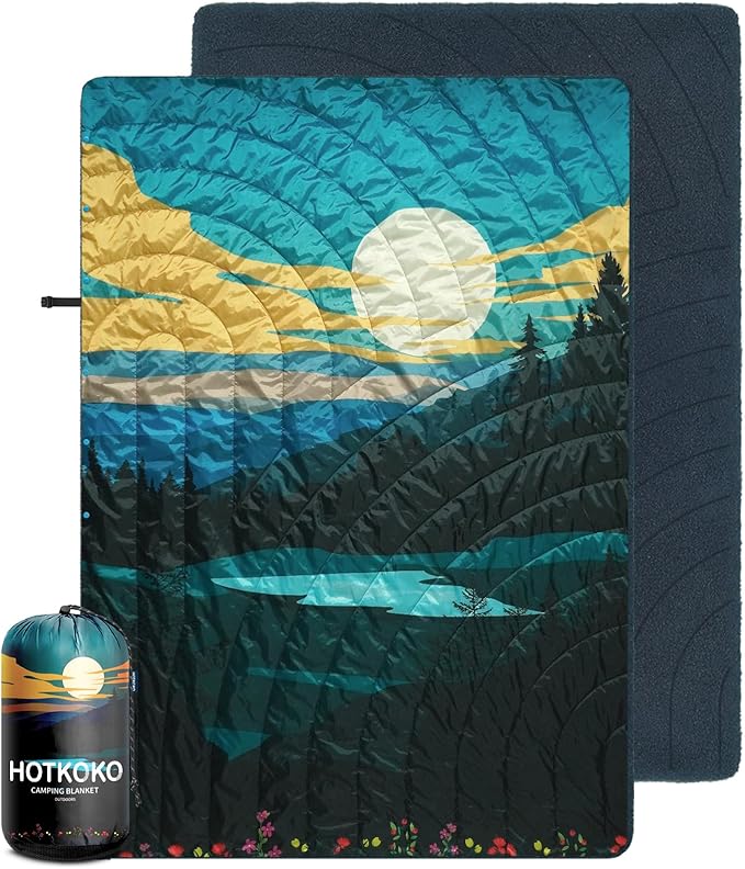 Hooded Stadium Blanket, Waterproof Fleece Wearable Camping Blanket