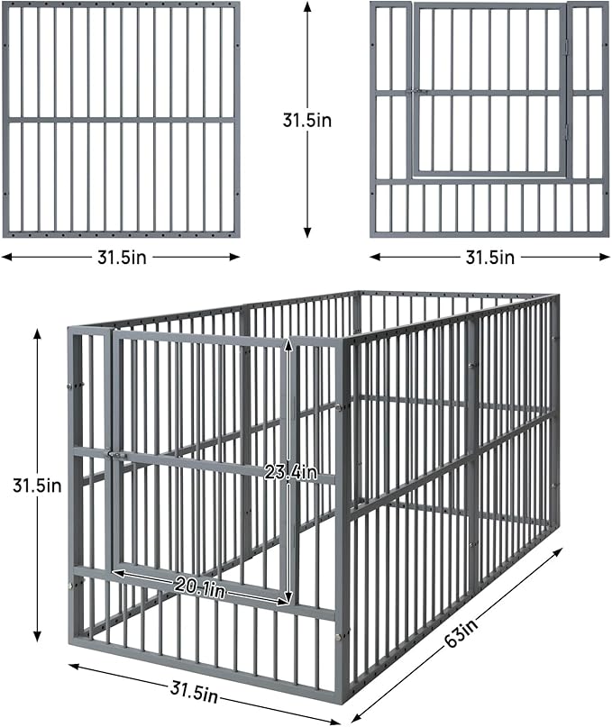 Dog Playpen - 32" Height Dog Pen, Heavy Duty Puppy Pen with Door, Safe & Sturdy, Easy Assemble for Indoor/Outdoor Pet Playpen