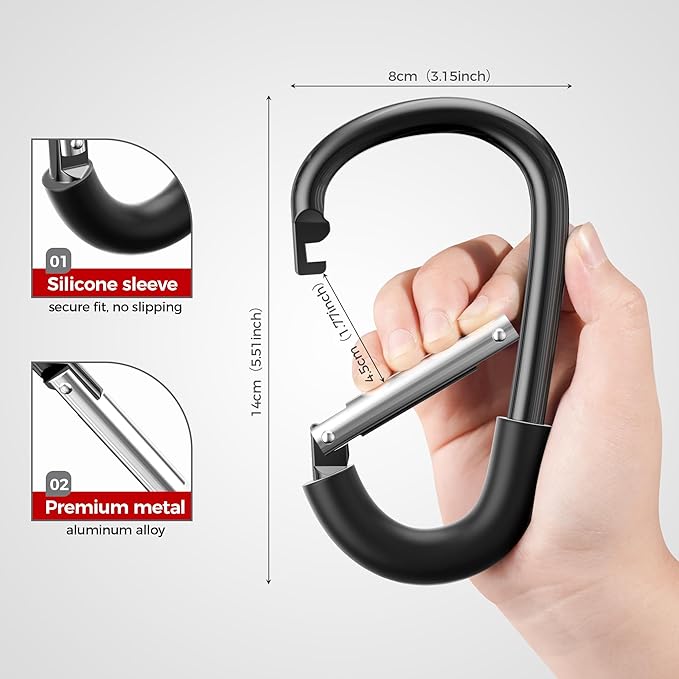 SURDOCA Stroller Hooks, Large Stroller Hooks for Bags, Universal Stroller Clips and Hooks, Mommy Hook for Stroller Heavy Duty, Stroller Accessories for Mom