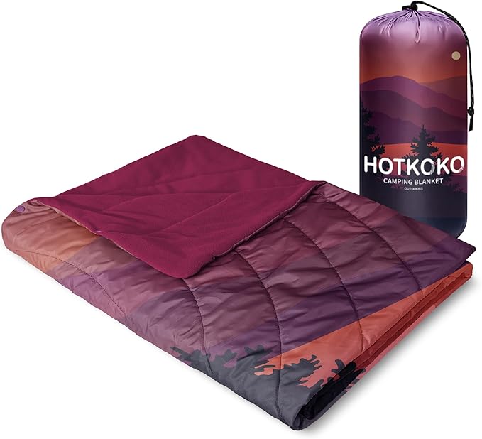Hooded Stadium Blanket, Waterproof Fleece Wearable Camping Blanket