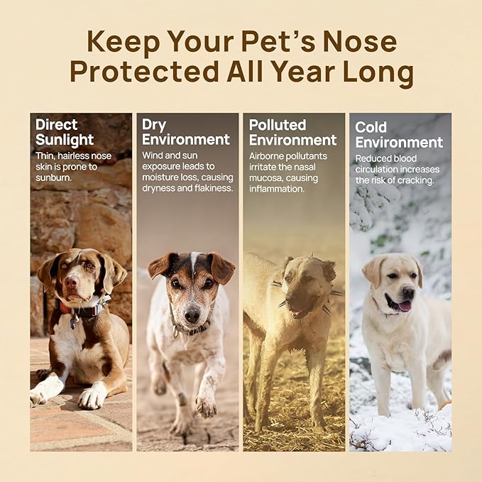 HICC PET Dog Nose Balm - Soothes Repairs Moisturizes Dry Cracked Nose - Dog & Cat Snout Soother Butter Balm with Essential Oil - All Natural & Lick Safe - Dog's Nose Daily Care & Protection