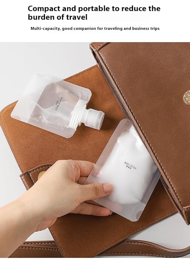 10 Pack Travel Pouches for Toiletries, Size Portable Containers,Stand Up Pouch,Refillable Travel Accessories for Shampoo Conditioner (30ML/1OZ/10piece)