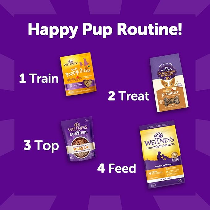 Wellness Puppy Treats, Natural, Training Treat, Grain Free, Soft Lamb & Salmon (3 Ounce Bag)
