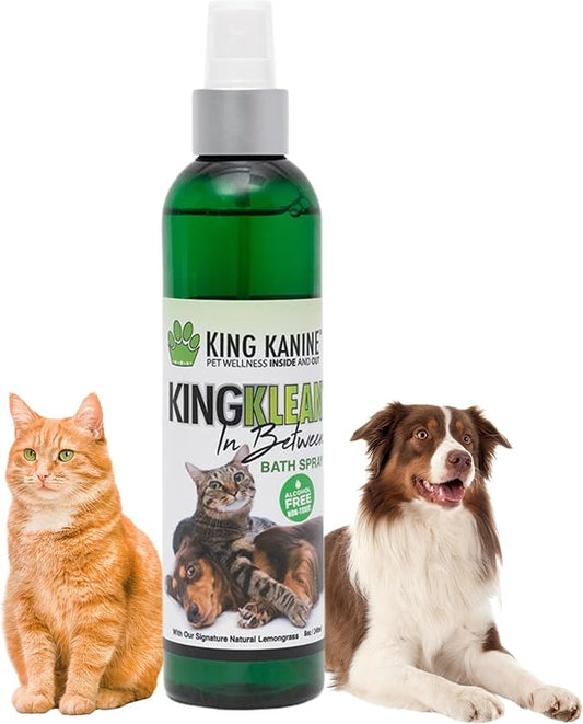 King Kanine Dog Deodorizing Spray - King Klean in Between Natural Pet Deodorizing Spray - Long-Lasting Fresh Scent - Neutralizes Strong Odor and Kills Bacteria - Eco-Friendly - 8oz
