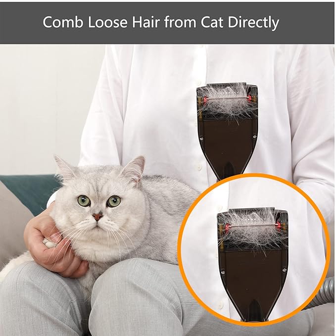 Brush Hair Deshedding Tool for Dogs&Cats Professional Shedding Fur Remover Comb as Vacuum Cleaner Attachment Kit for Dyson V15 V12 V11 V10 V8 V7 V6