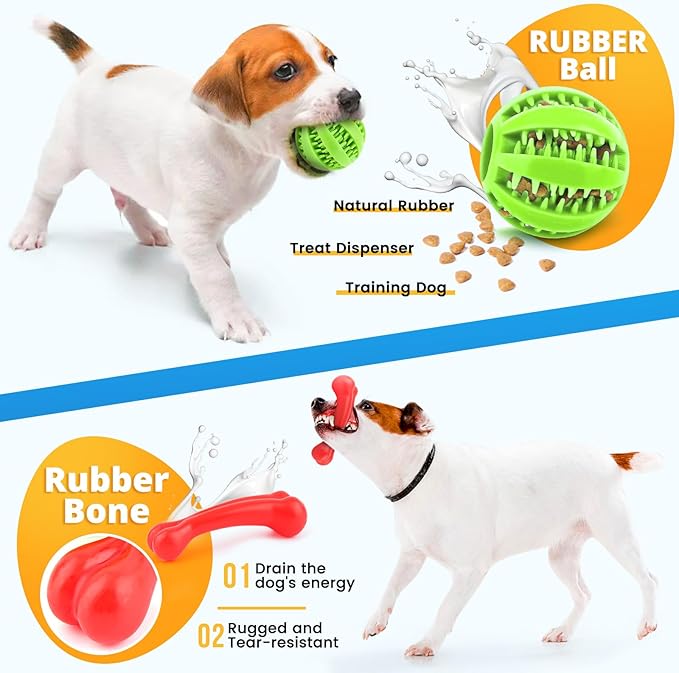 LOYEE 8 Pack Puppy Toysfor Small Dogs, Luxury Dog Chew Toys with Squeaky Plush Toys, Rope Toys and Ball, Teething Toys for Puppy Supplies