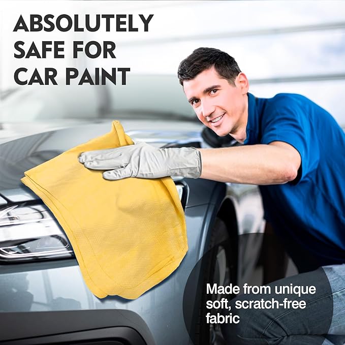 ARTIPOLY Premium Extra Large Shammy Cloth for Car Drying (34”x25”)-Super Absorbent XL Chamois Towel for Car-Reusable Shammy Towel for Car, Bathroom,Pets, Dust Remove, No Spots/Streak/Scratch