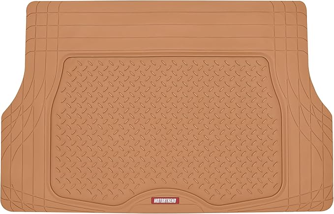 Motor Trend Heavy Duty Utility Cargo Liner Floor Mats for Car Truck SUV, Trimmable to Fit Trunk, All Weather Protection