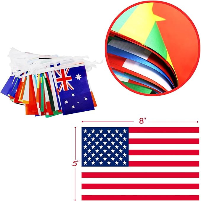 Premium Quality 30Ft Latin America 21 Countries String Flag - Spanish Language Speaking Assorted Latino Hangings Banners Perfect for Party Decorations, Bars, Sports Clubs, School Festivals,