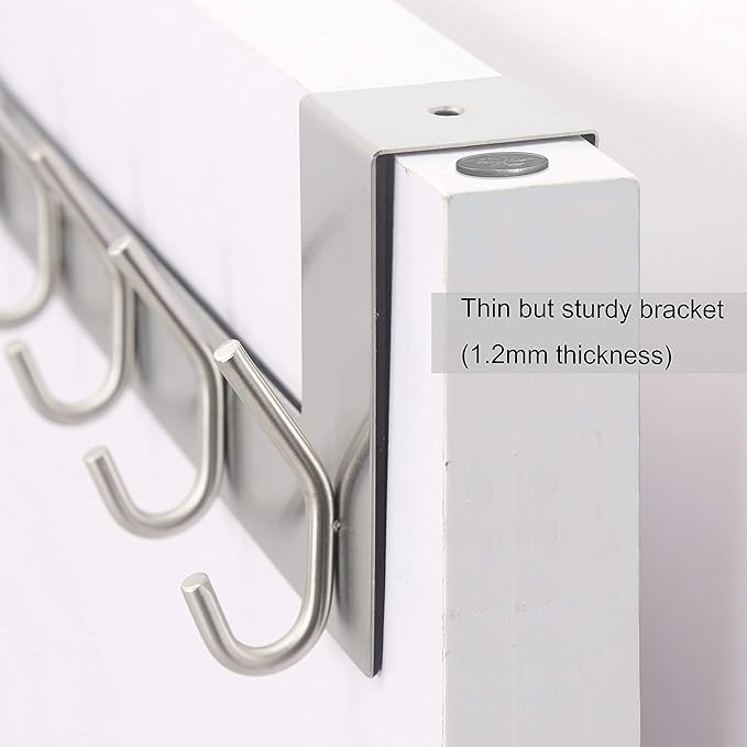 WEBI Over The Door Hooks,Door Hanger,Over The Door Towel Rack,Door Coat Rack Coat Hanger,6 Hooks for Hanging Clothes,Hats,Behind Back of Bathroom,Bronze