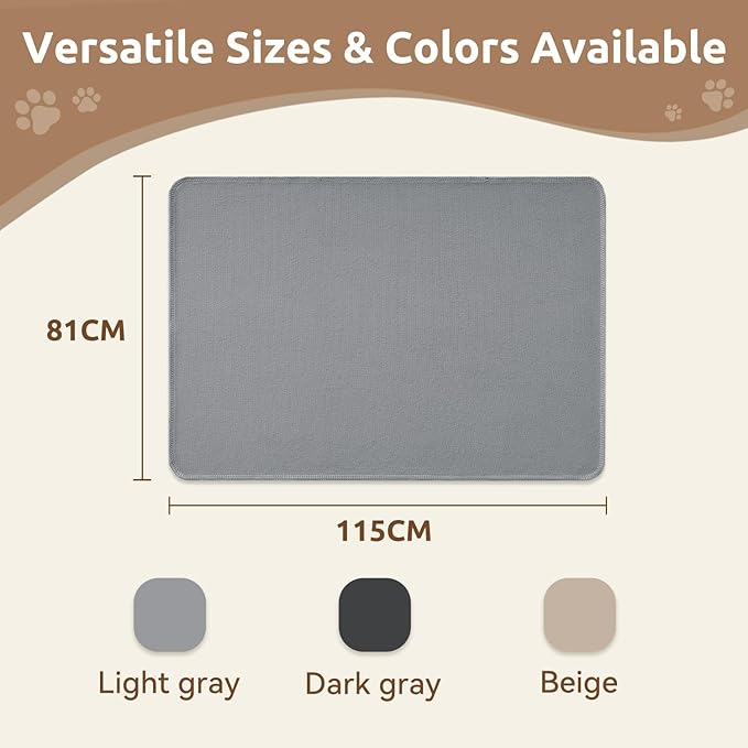MontVoo Washable Dog Bed Cover, Absorbent Quick Dry Pet Bed Sheet, Easy Hair Removal Couch Covers for Dogs/Cats, 32x45 Inches, Waterproof PU Backing Dog Bed Mat for Car Seat, Crate, Cover Only, Grey