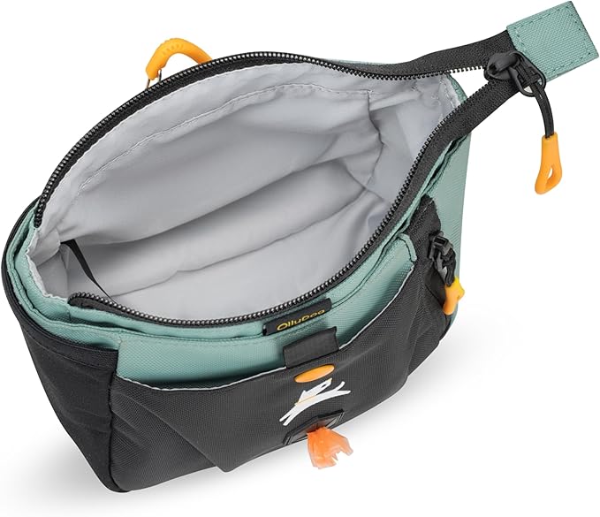 OllyDog Backcountry Day Bag | Hands-Free Dog Training Treat Pouch | Fanny/Hip Pack with Zipper Closure & Built-in Poop Bag Dispenser | Removable Waist Clip (Surf)