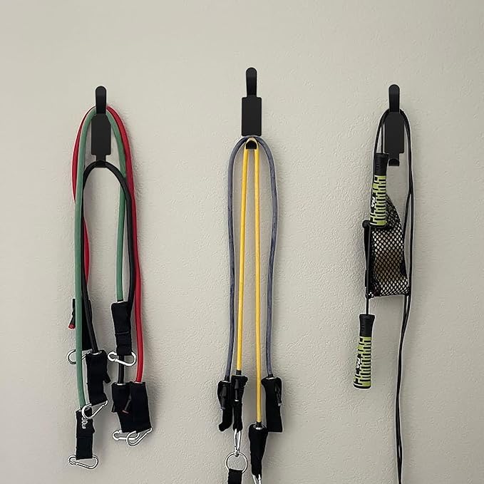 Lofekea Wall Hooks for Hanging, 4 Pack Coat Hooks Sturdy Adhesive Door Hanger for Hat,Towel, Key (Black)